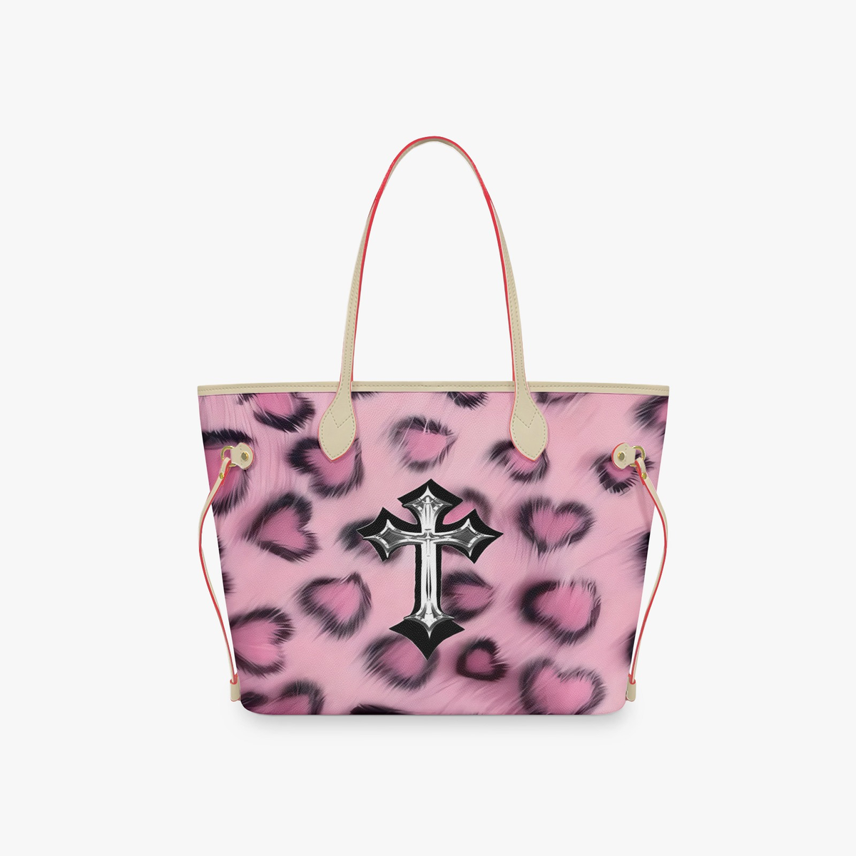 Fluff pink heart Large Tote Bag