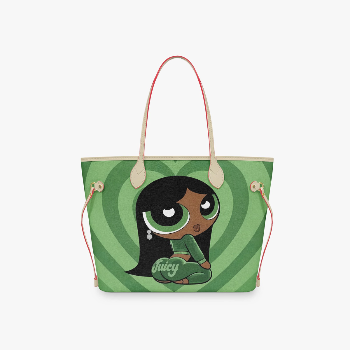 Juicy Green Heart Large Tote Bag