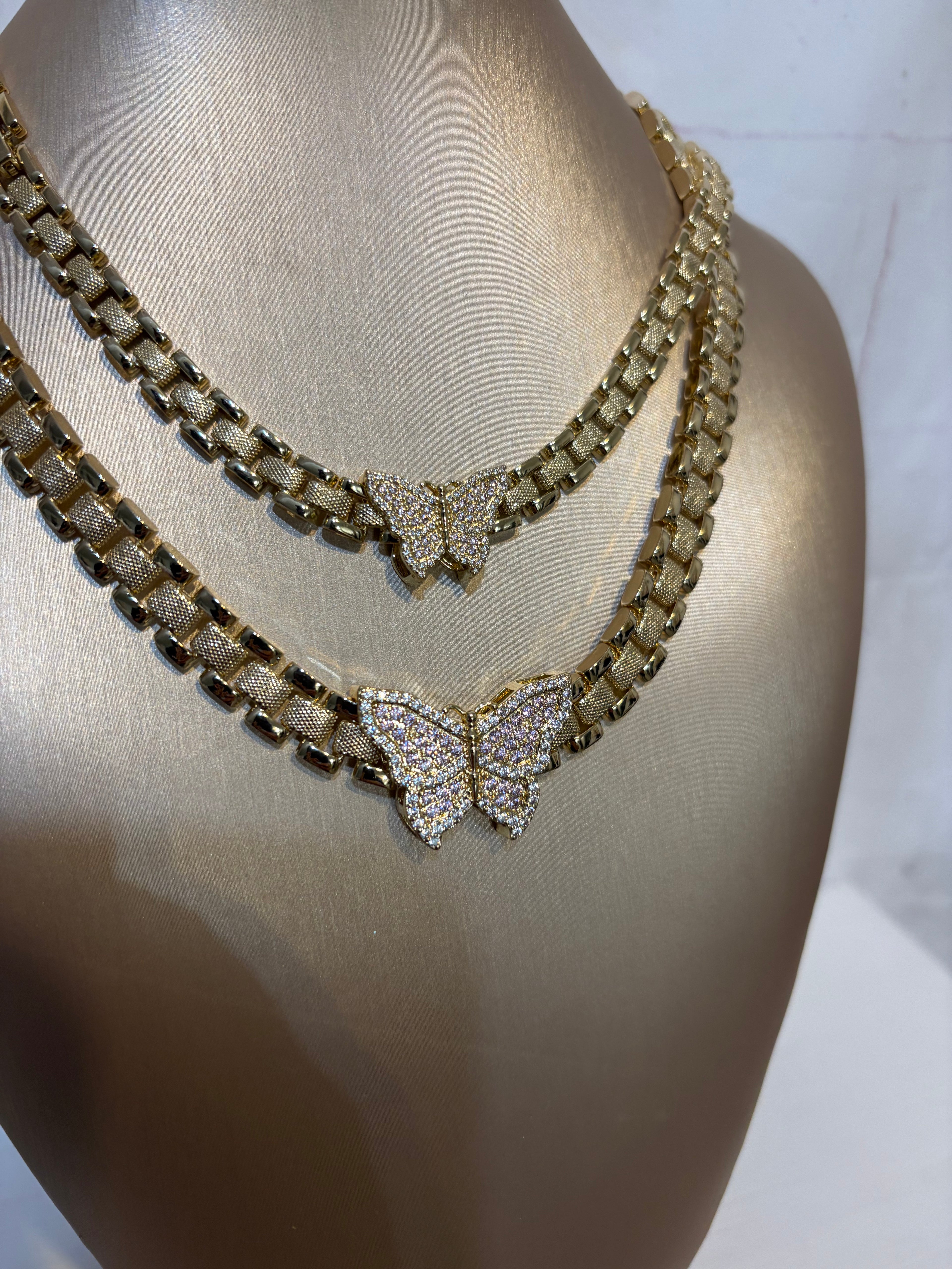 3D Butterfly Rolly Necklace