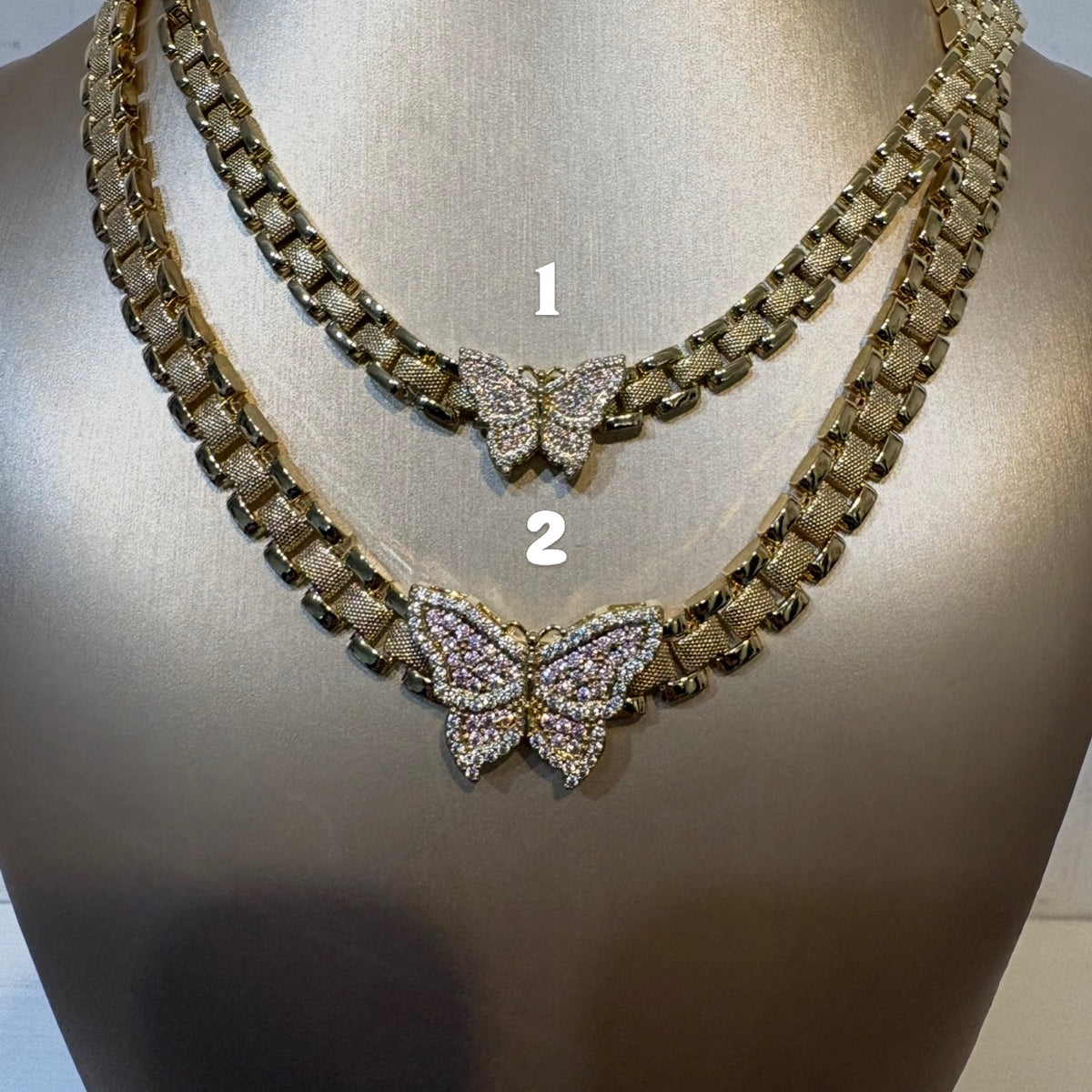 3D Butterfly Rolly Necklace