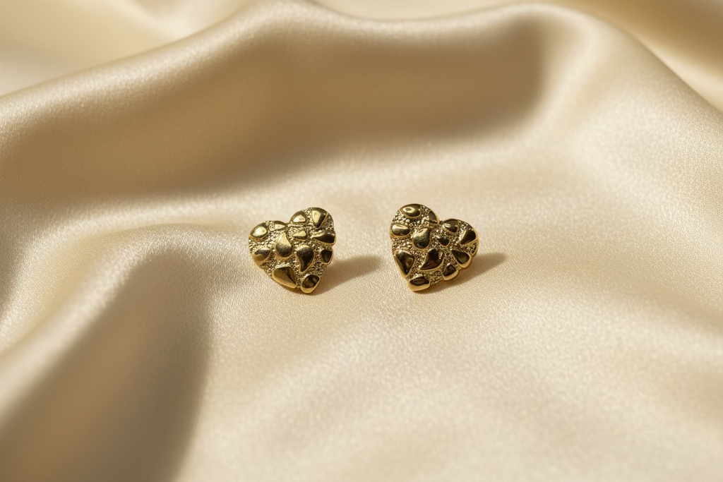 Heart Nugget Earrings (small)