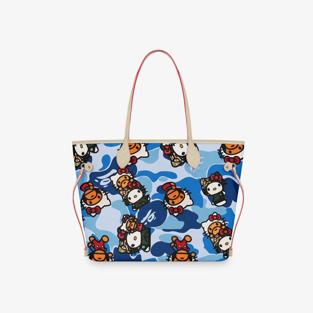 Blue Kitty x Milo Camo Large Tote Bag