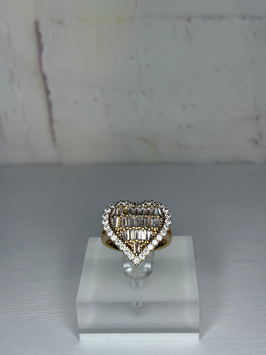 Crystal Diamond Heart ring