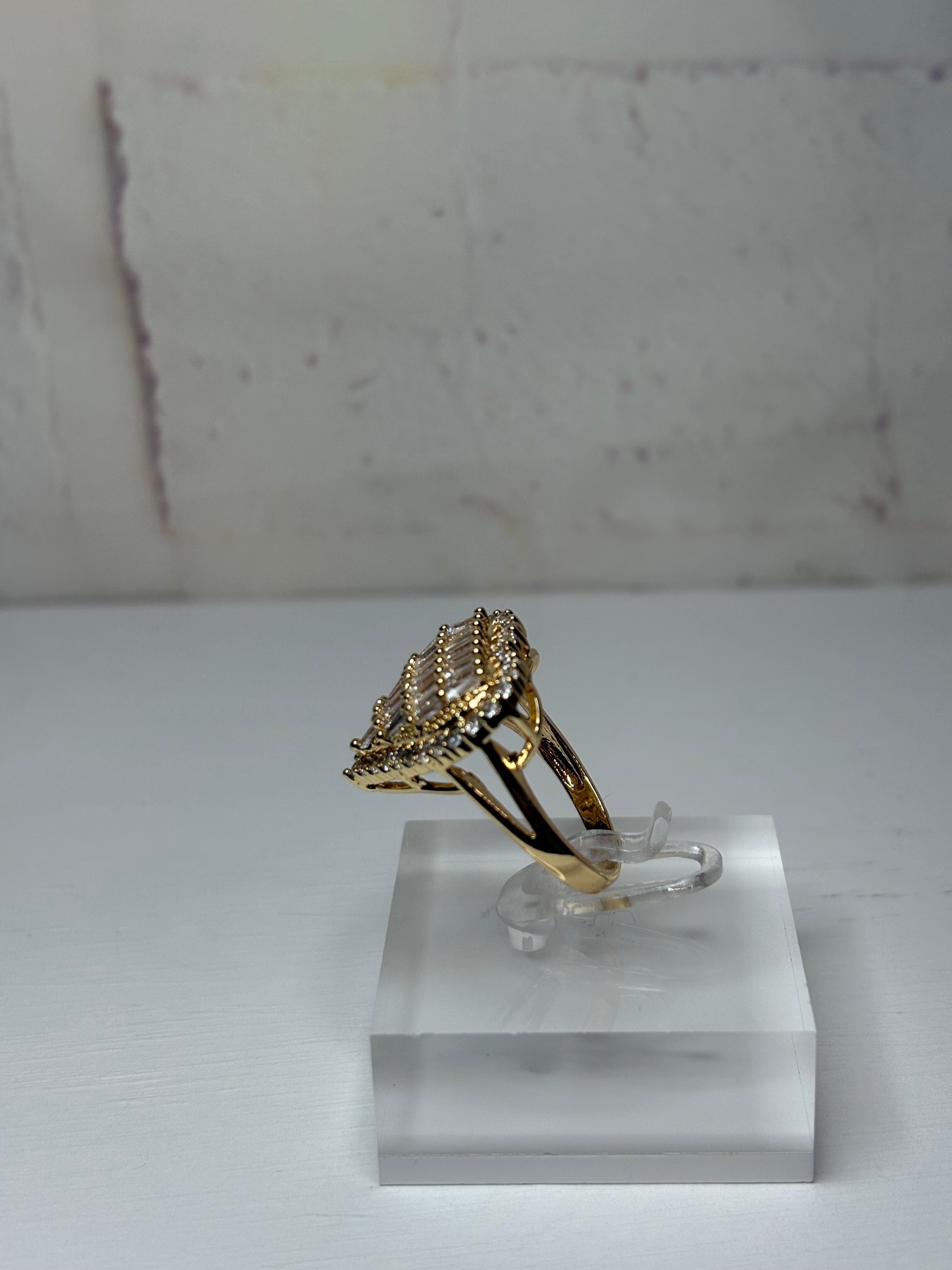 Crystal Diamond Heart ring