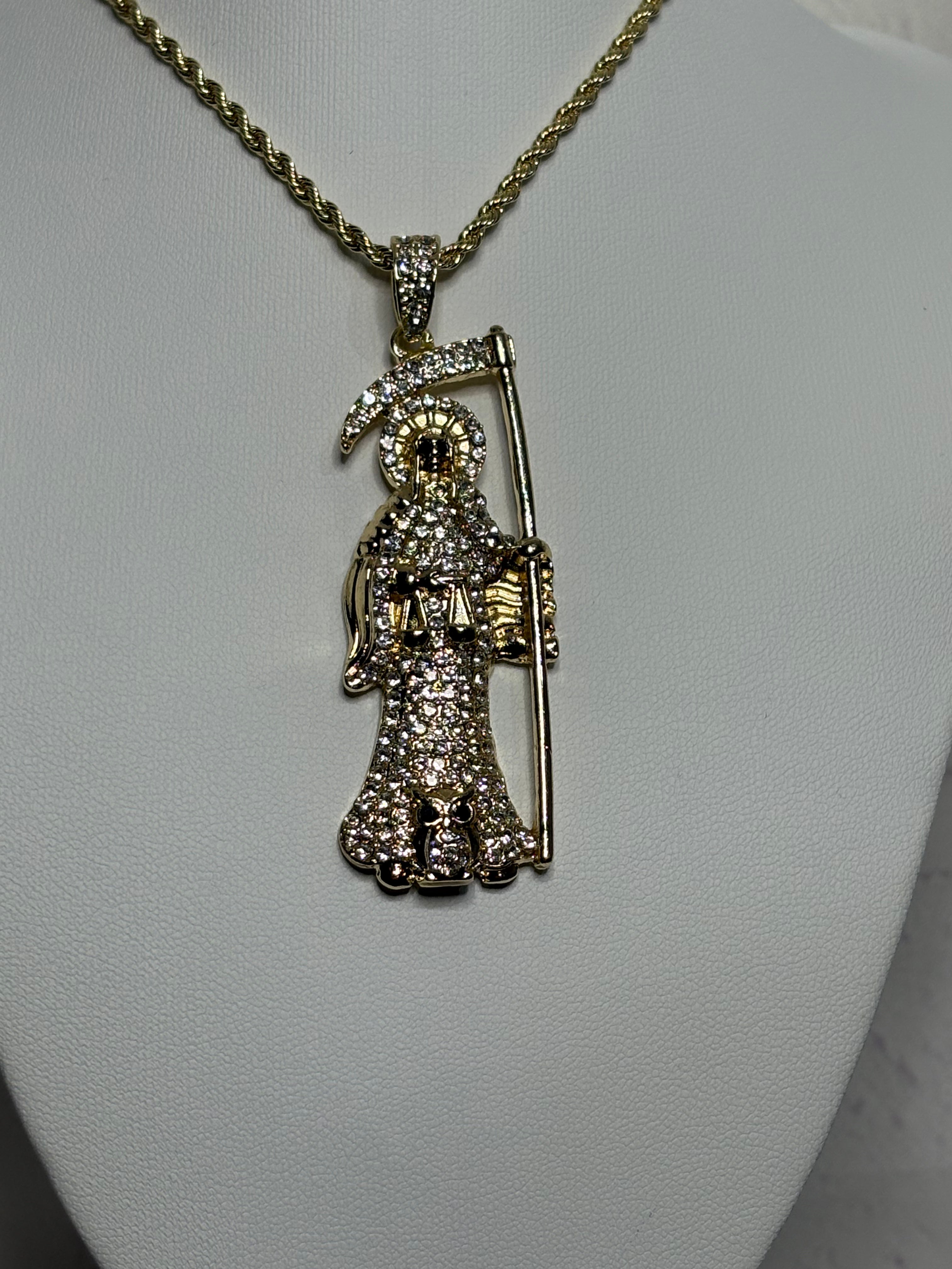 Santa Muerte Silver Medium Necklace