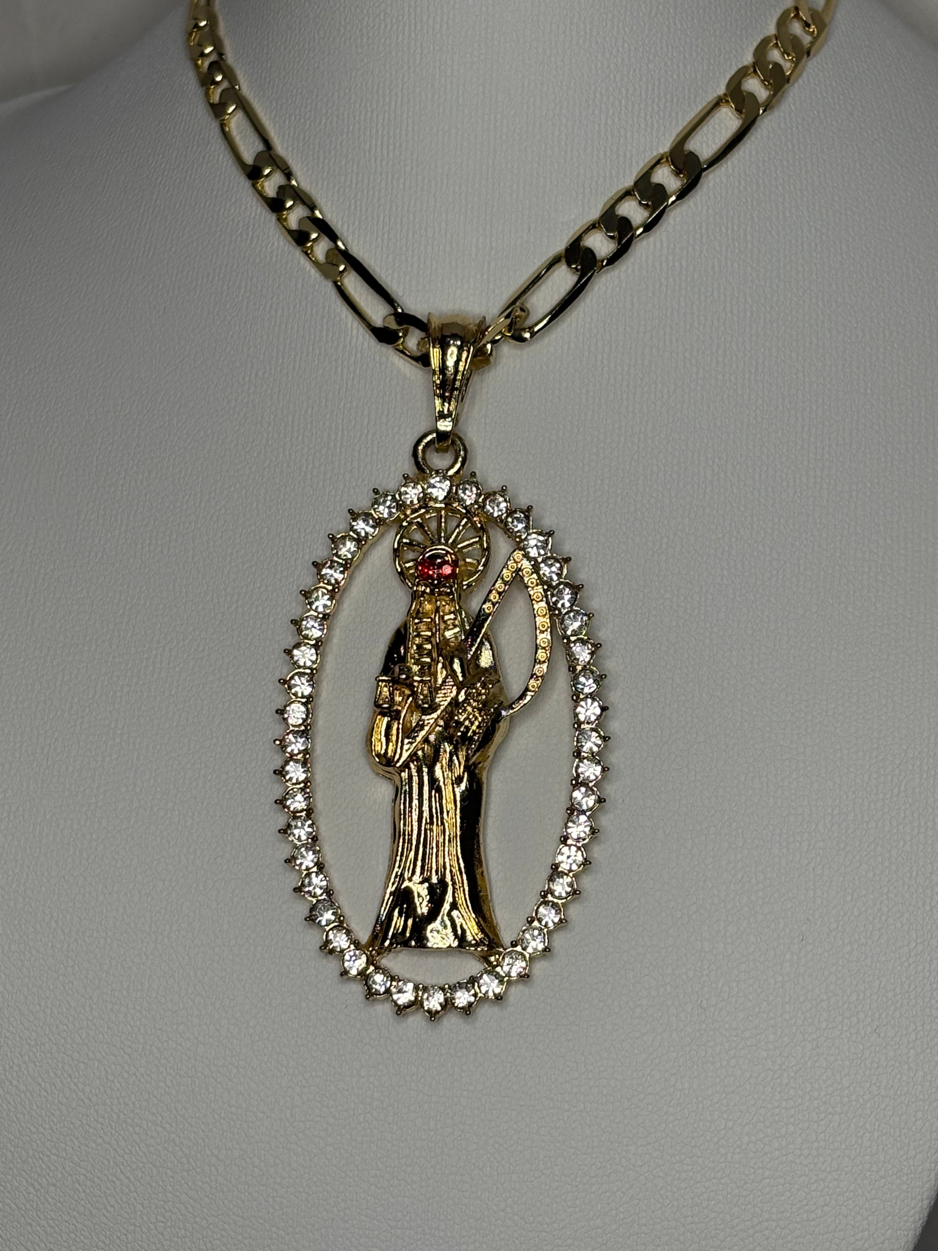 Santa Muerte Bling Necklace