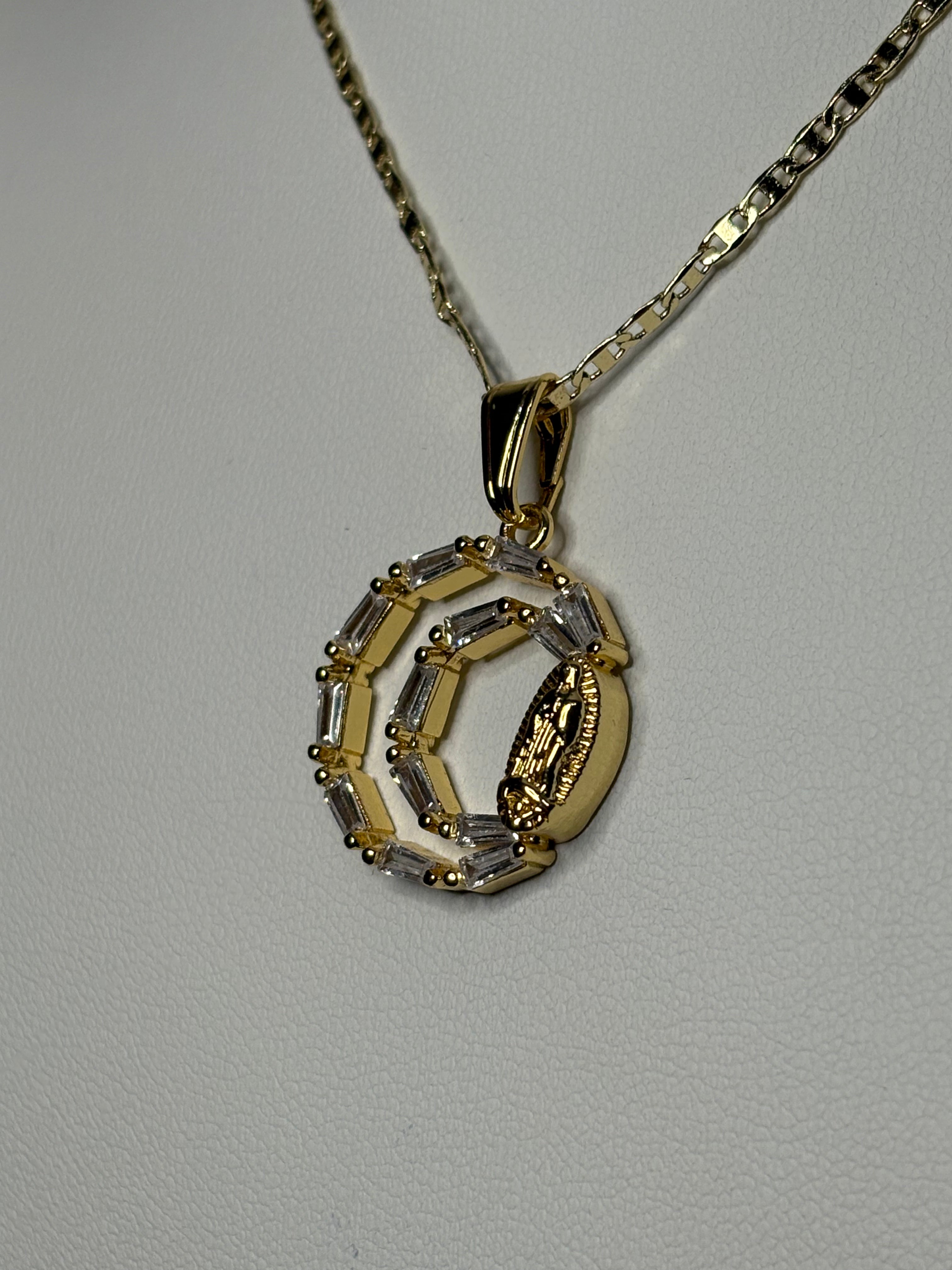 Double Circle Virgen de Guadalupe Necklace