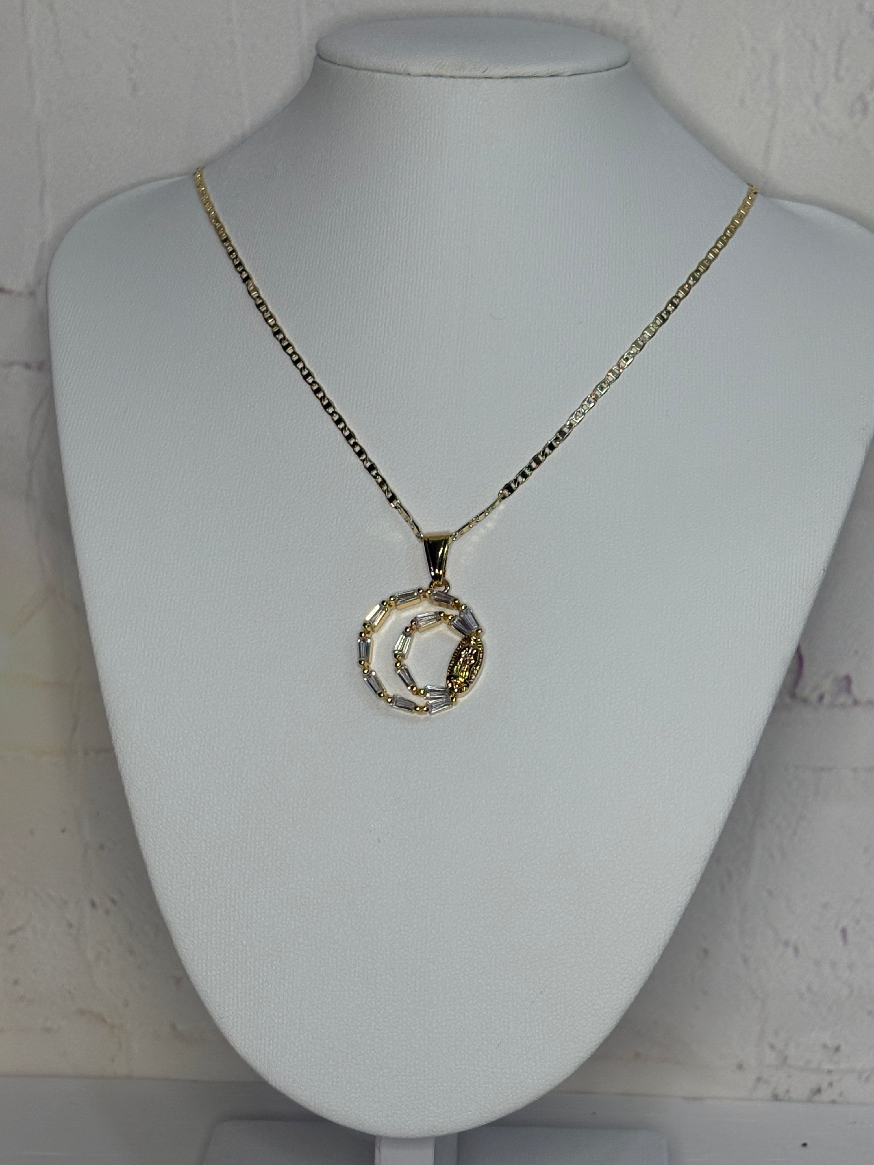 Double Circle Virgen de Guadalupe Necklace