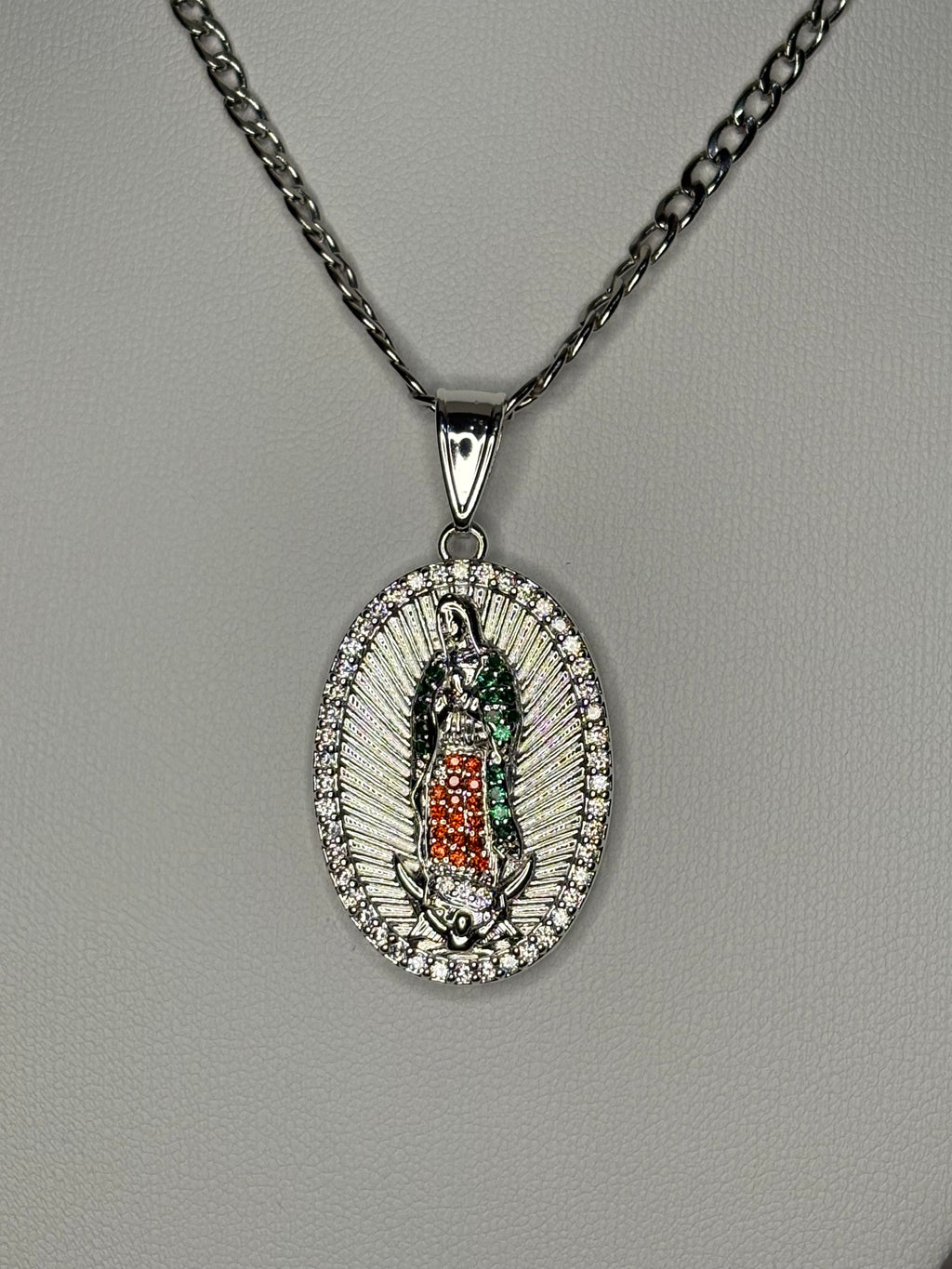 Silver Virgen de Guadalupe Necklace