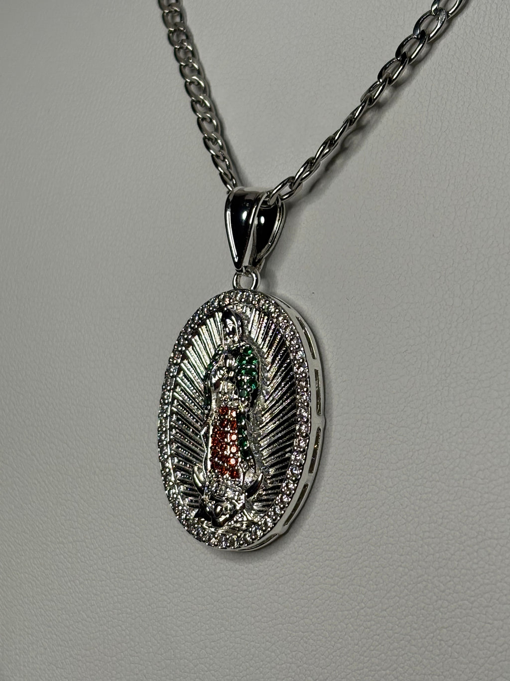 Silver Virgen de Guadalupe Necklace