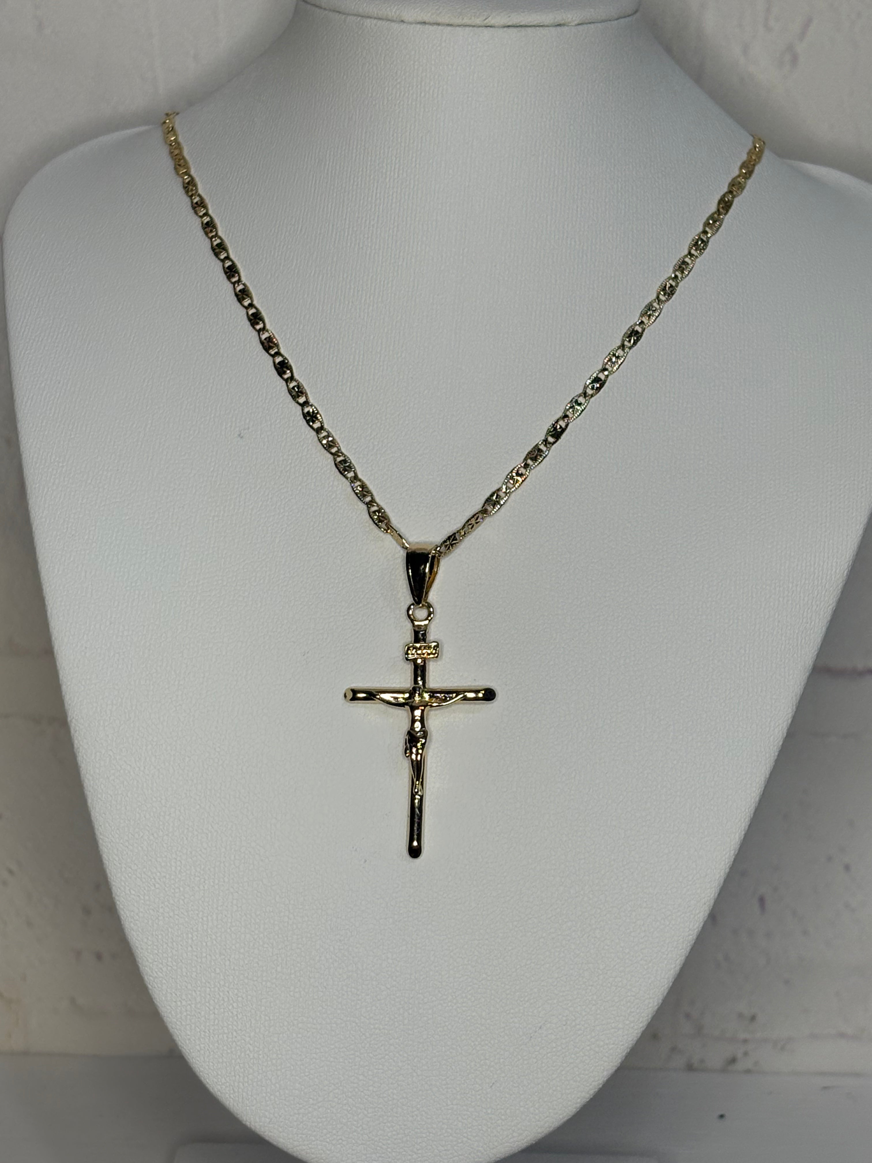Simple Gold Gross Necklace