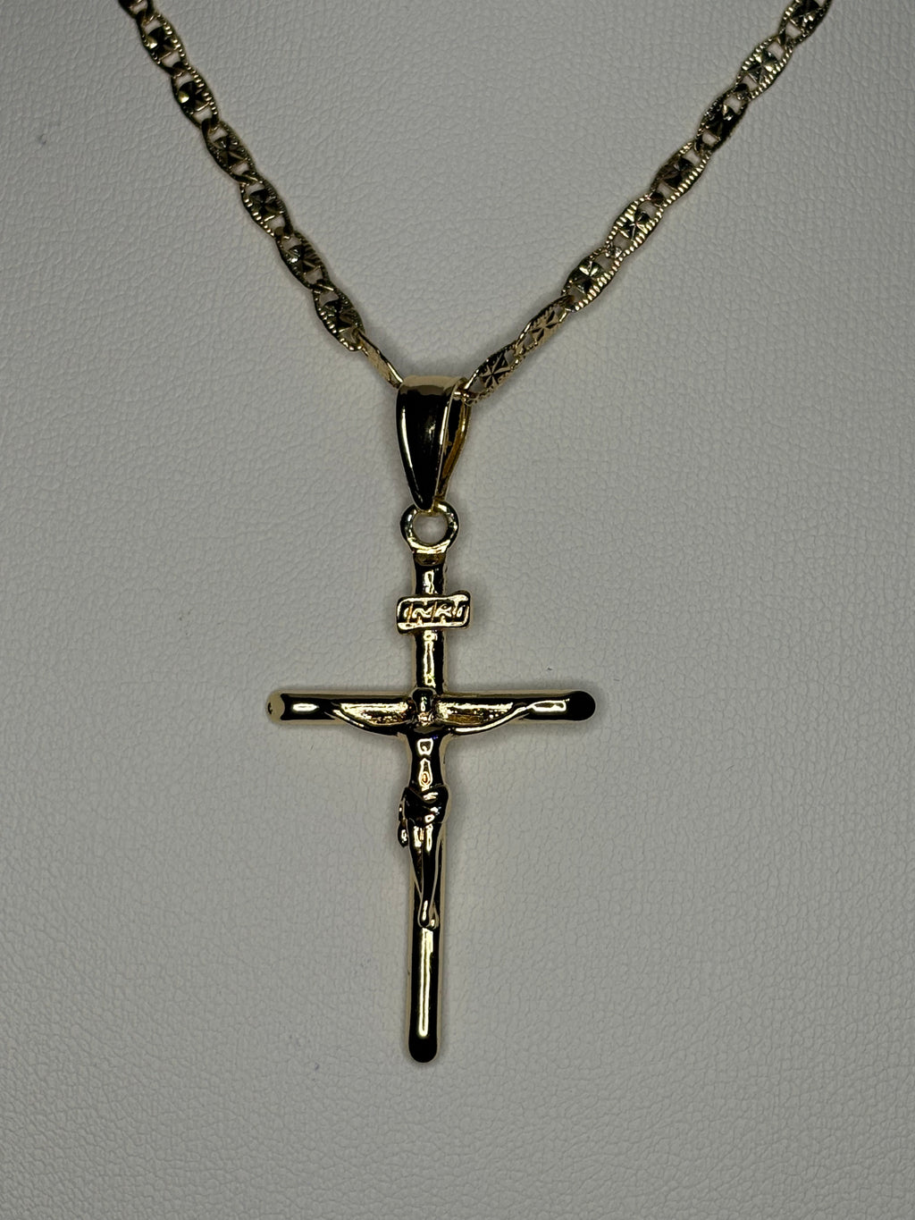 Simple Gold Gross Necklace