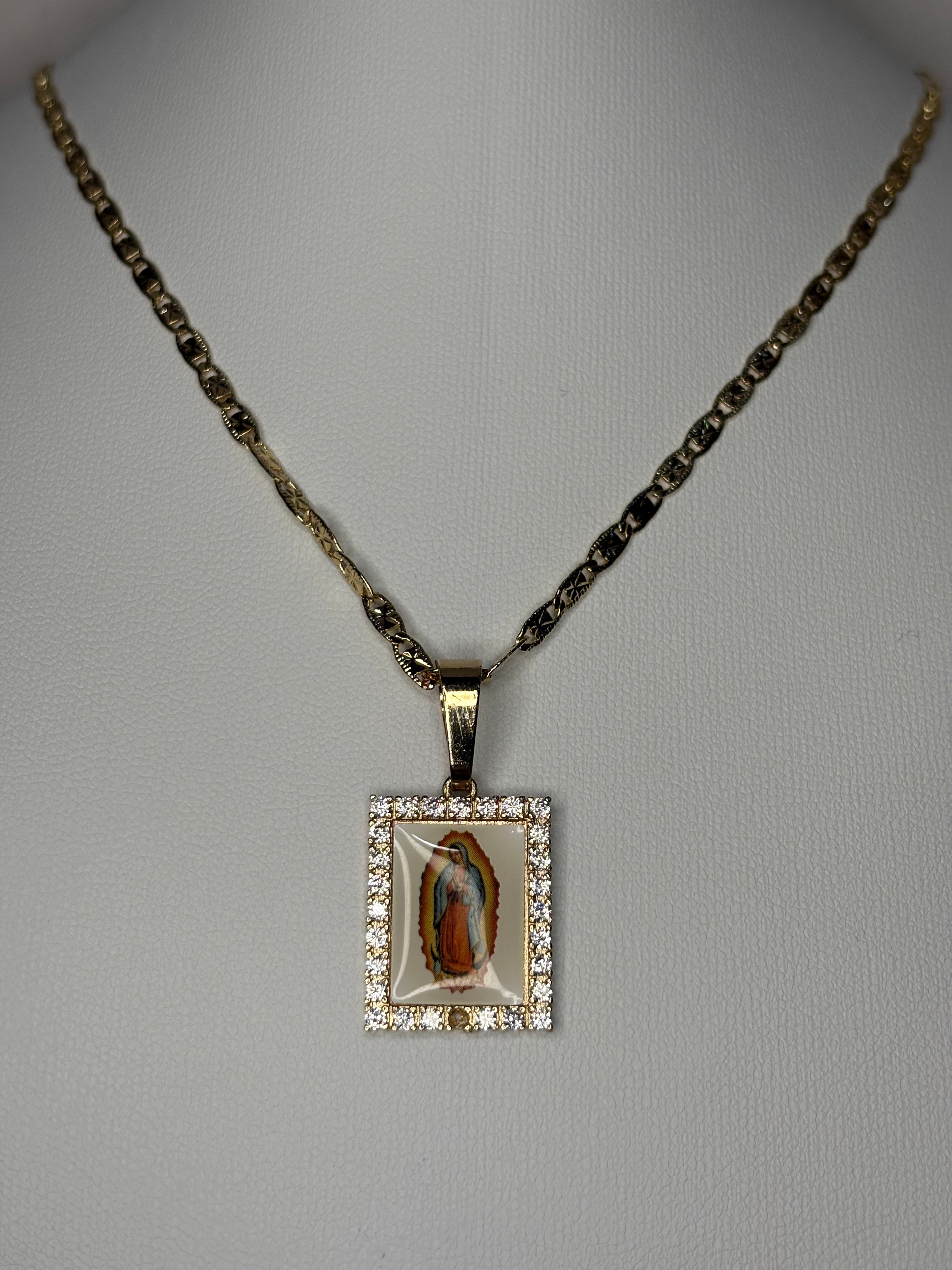 Virgen de Guadalupe Bling Necklace