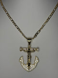 Diamond Anchor Cross Necklace