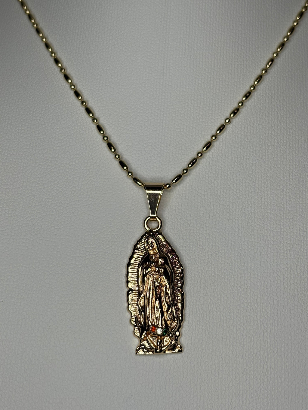 Virgen de Guadalupe 3 Gem Necklace