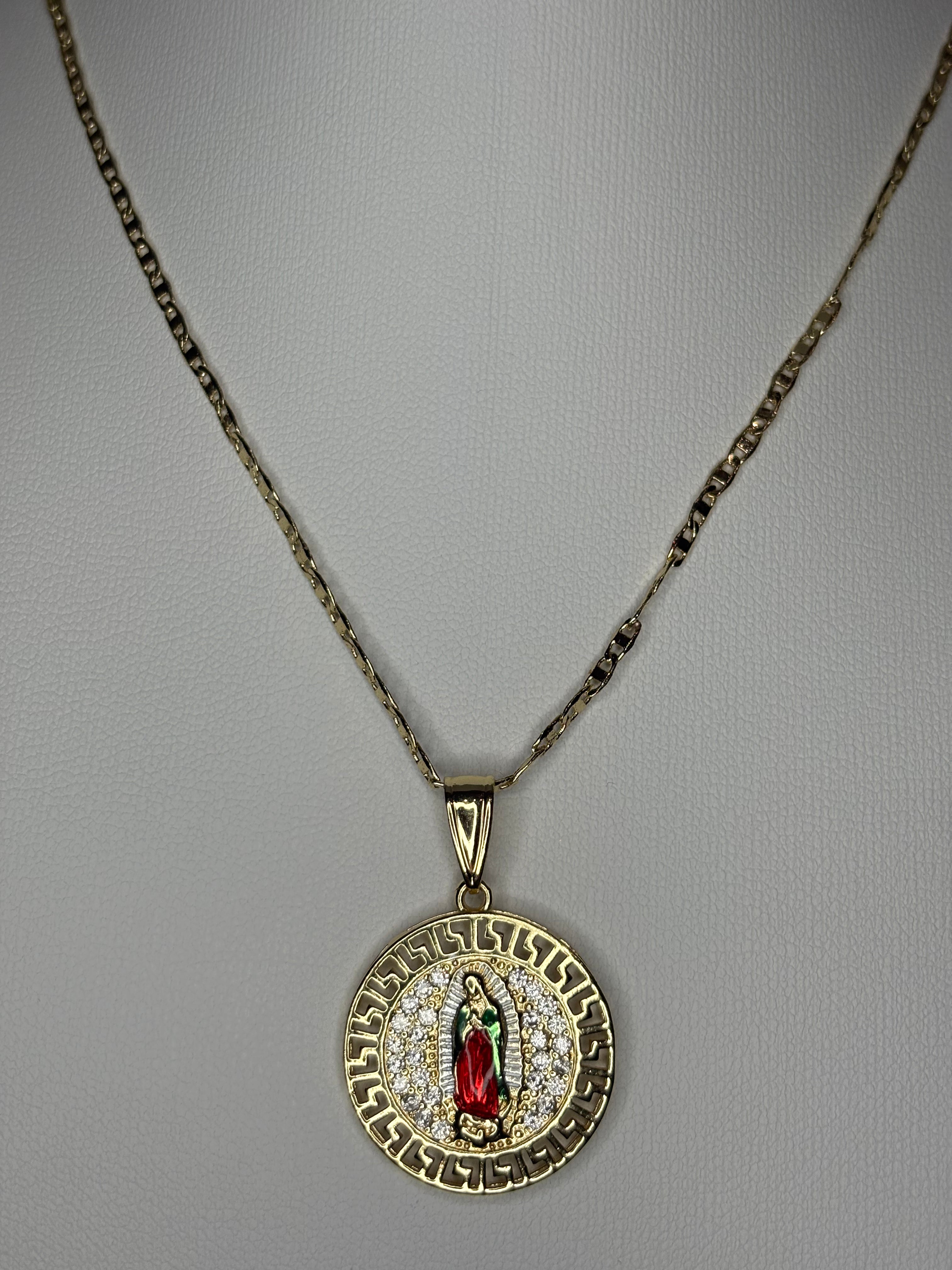 Pretty Circle Virgen de Guadalupe Necklace