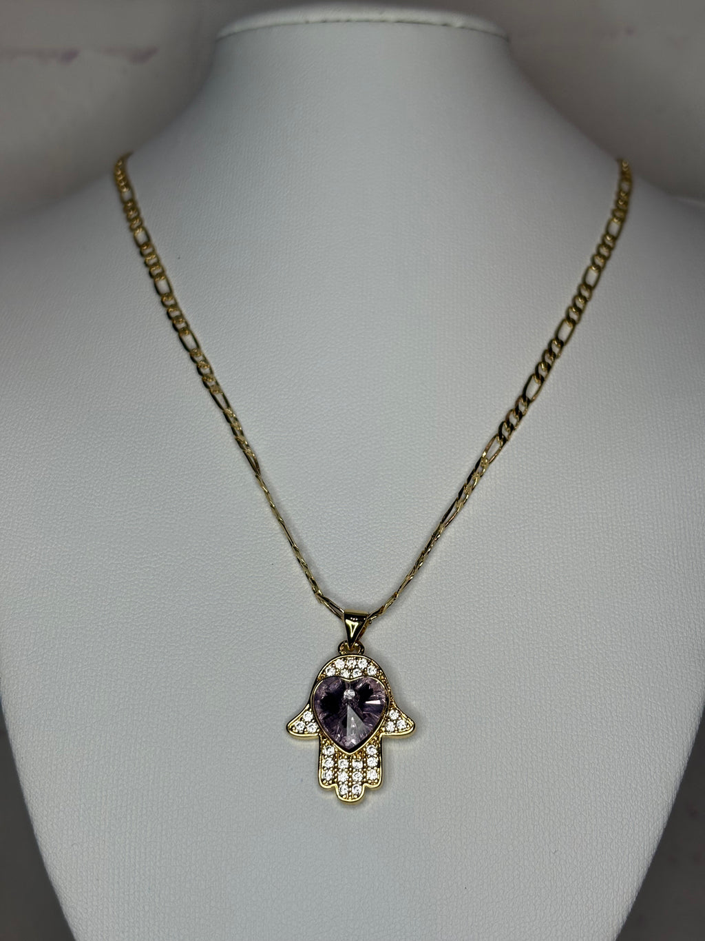 Amethyst Guardian Hand Necklace