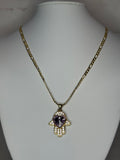 Amethyst Guardian Hand Necklace