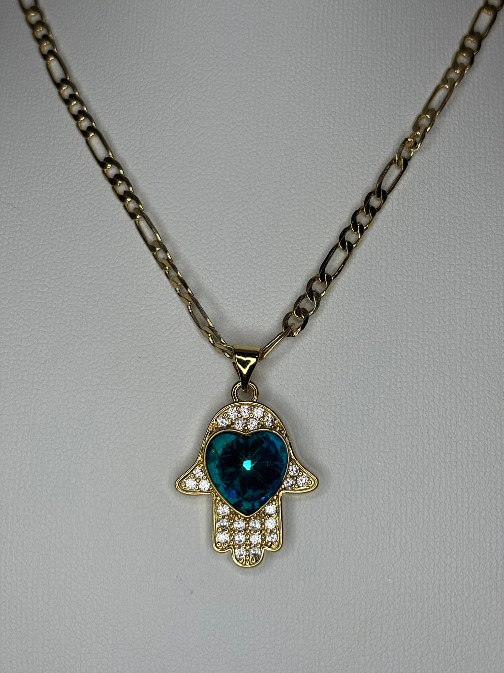 Sapphire Guardian Hand Necklace