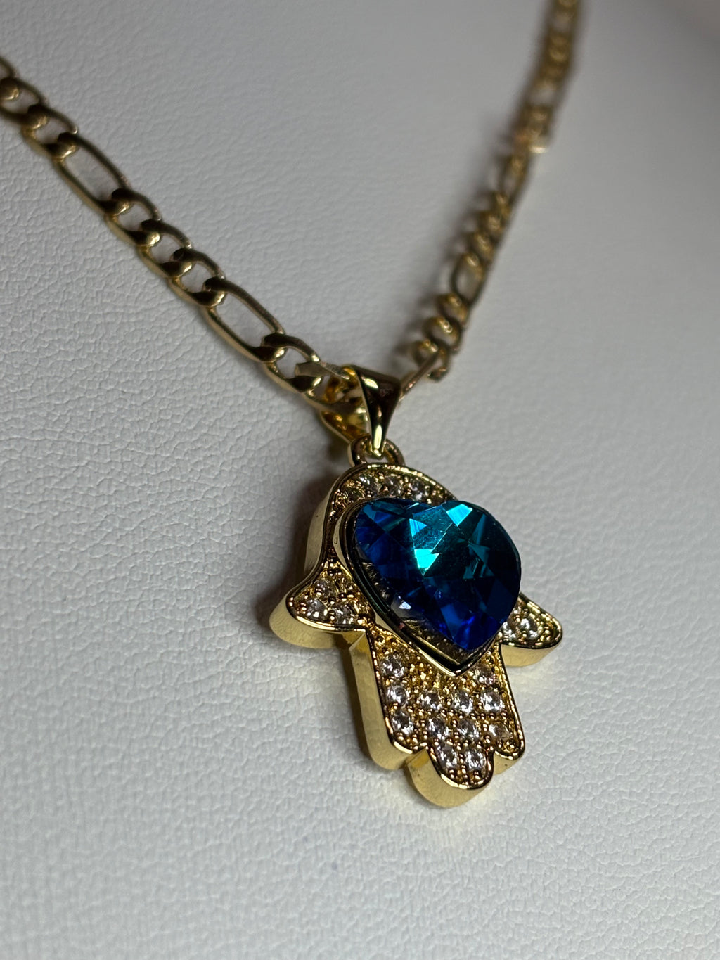 Sapphire Guardian Hand Necklace