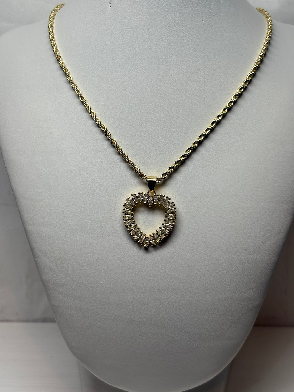 Golden Halo Heart Necklace