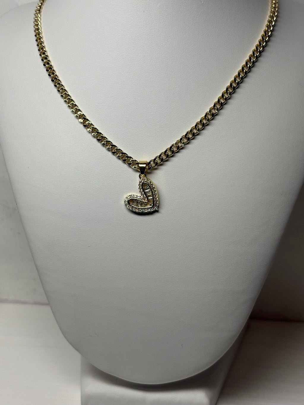 Crystal Diamond Heart Necklace