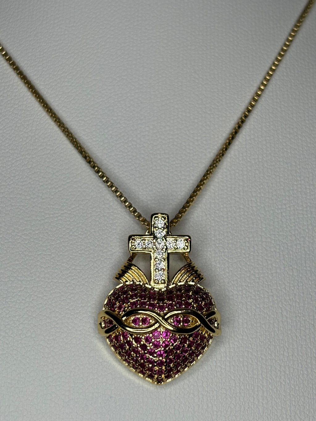 Sacred Heart Cross Necklace