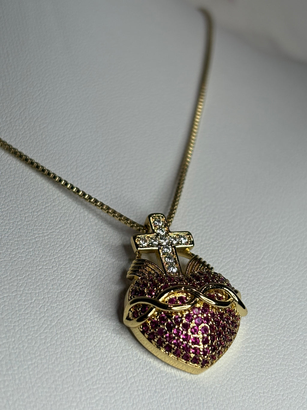 Sacred Heart Cross Necklace