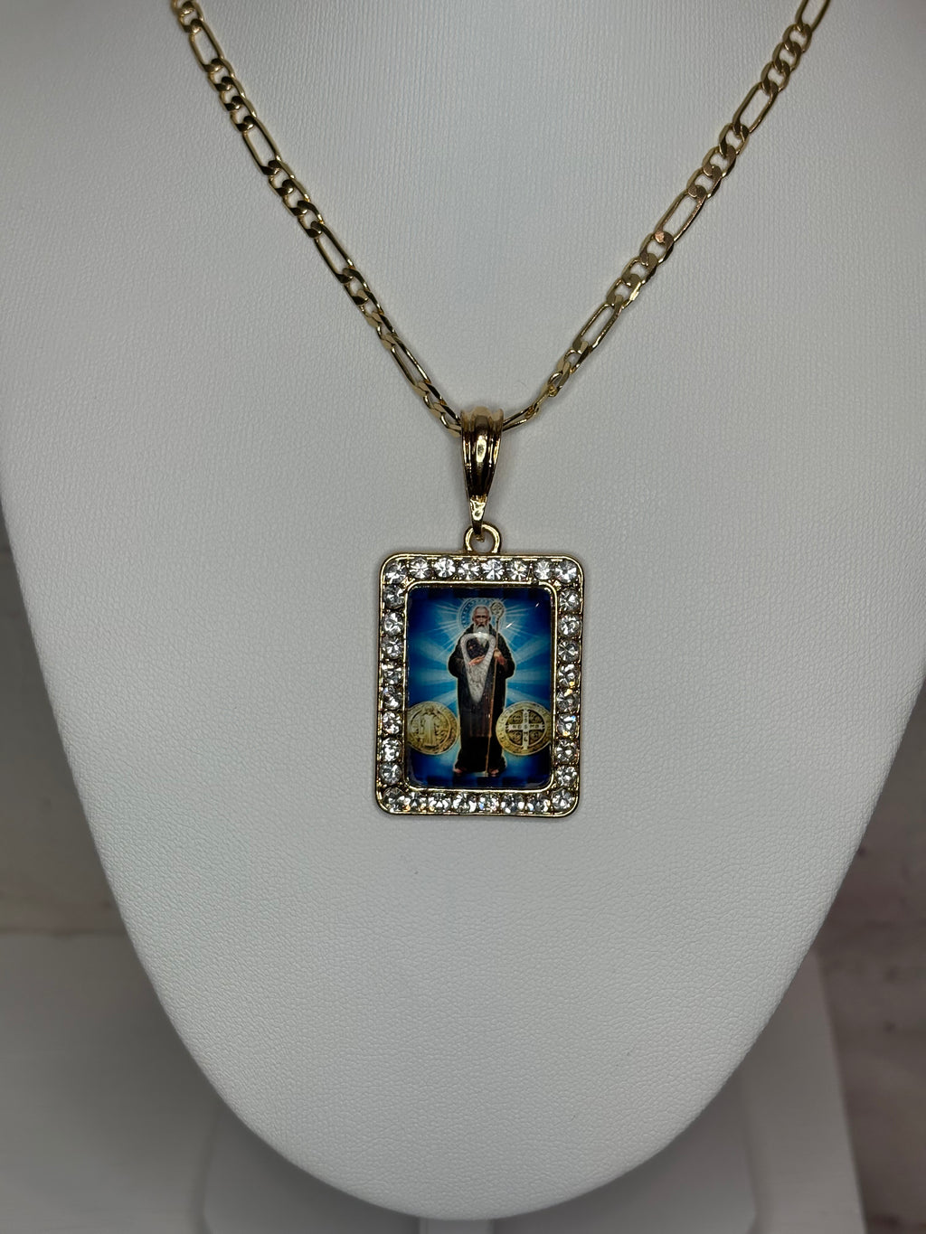 Saint Benedict Framed Pendant Necklace
