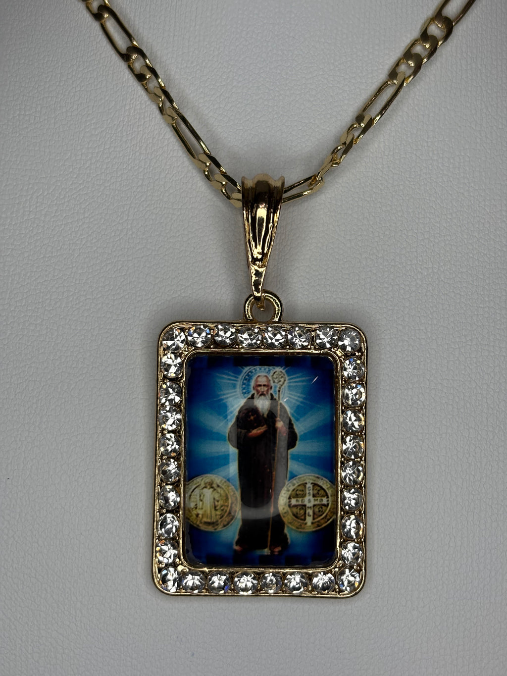 Saint Benedict Framed Pendant Necklace