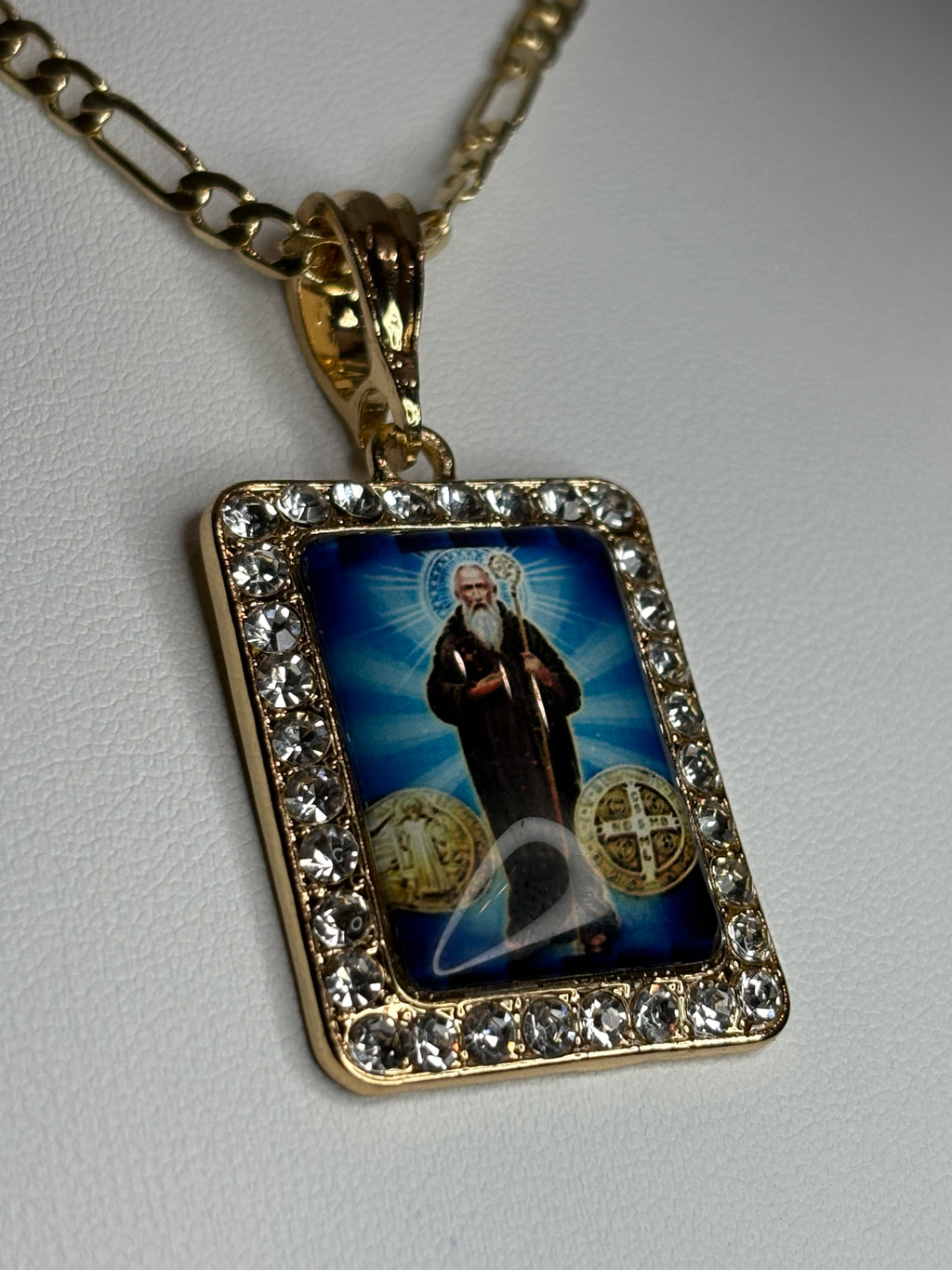 Saint Benedict Framed Pendant Necklace