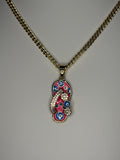 Pink Evil Eye Sandal necklace