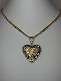 Golden Lace Heart Locket