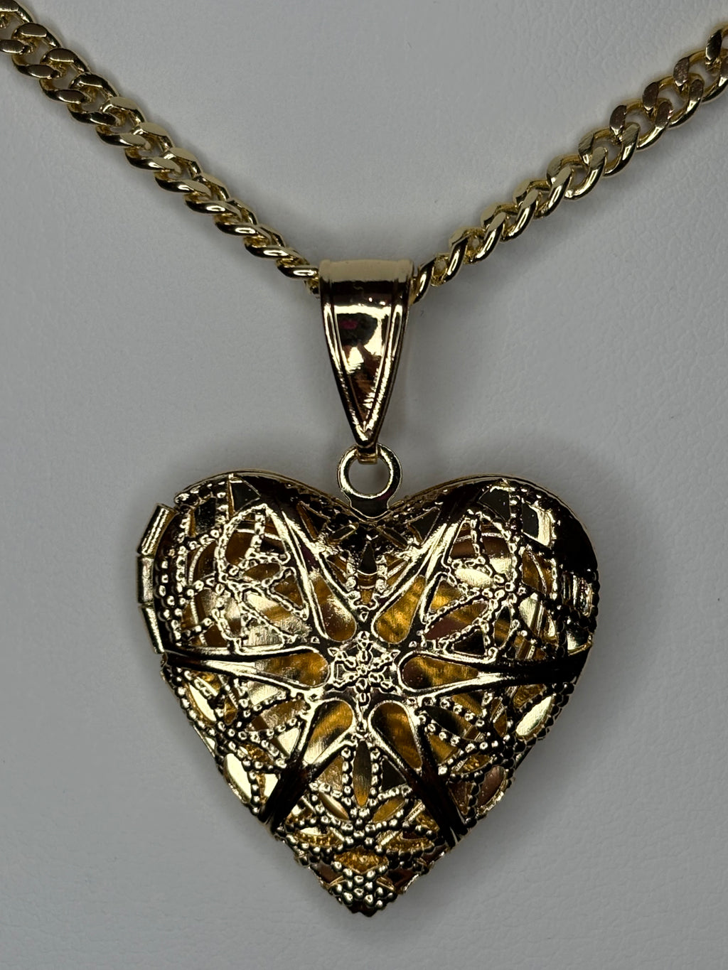 Golden Lace Heart Locket