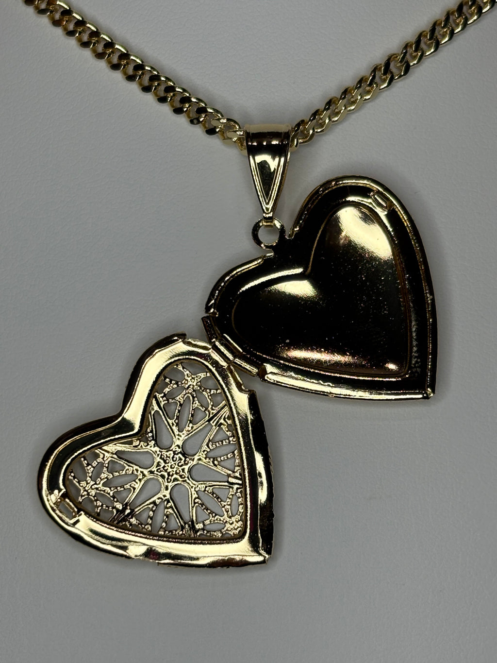 Golden Lace Heart Locket