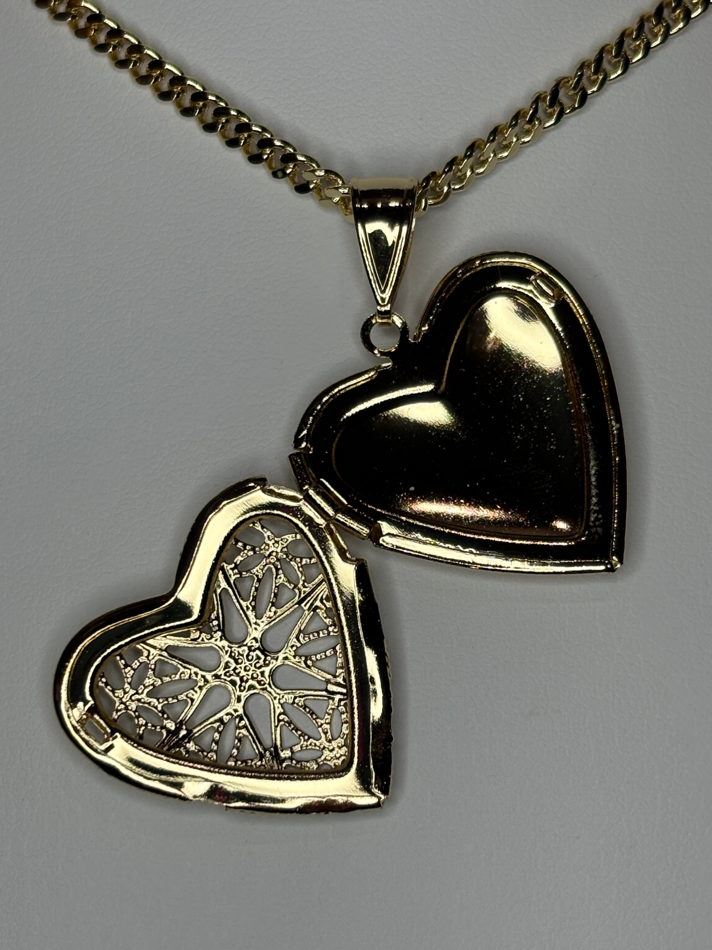 Golden Lace Heart Locket