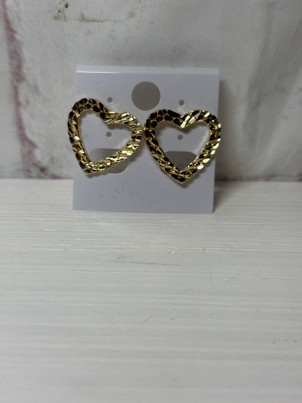 Nugget Cut Heart Earrings