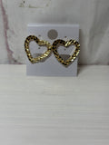 Nugget Cut Heart Earrings