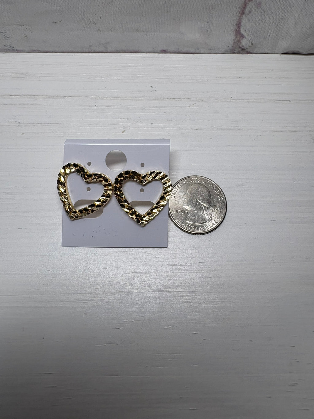 Nugget Cut Heart Earrings