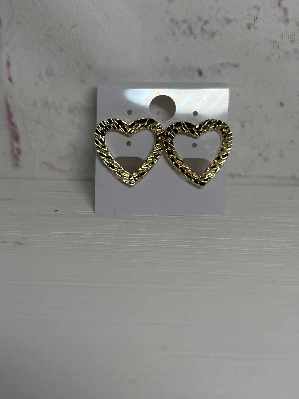 Nugget Cut Heart Earrings