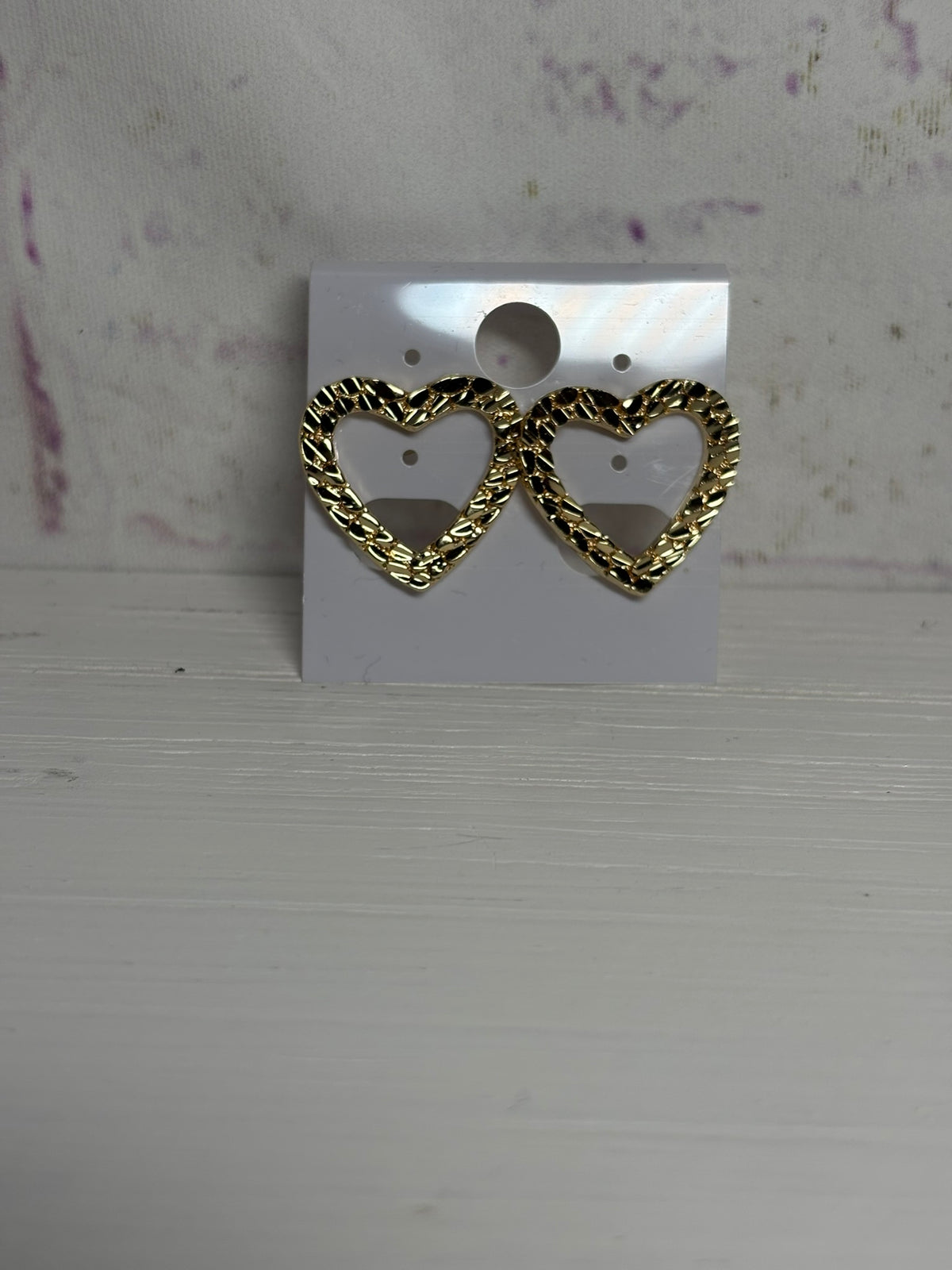 Nugget Cut Heart Earrings