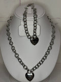 TC Chunky Heart Set Silver (stamped)