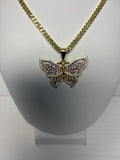 Blush Crystal Butterfly Necklace