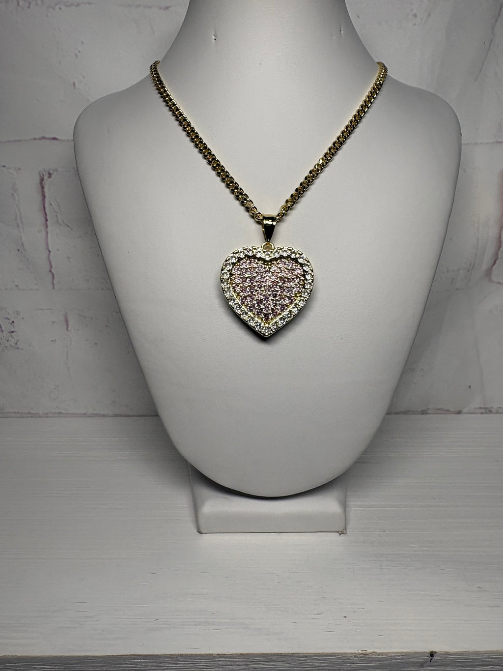 Blush Ice Heart Necklace (Big)