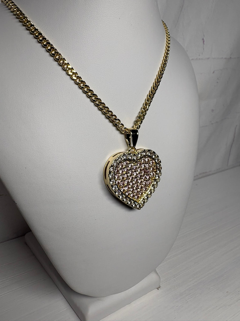Blush Ice Heart Necklace (Big)
