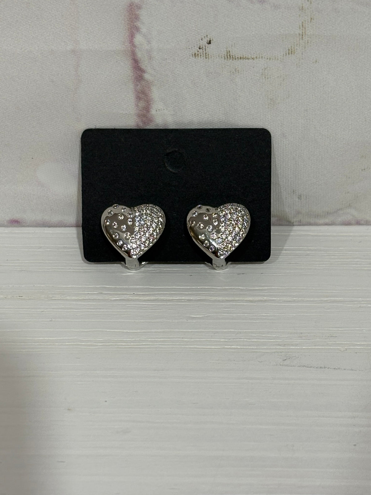 Silver Heart Clip Earrings