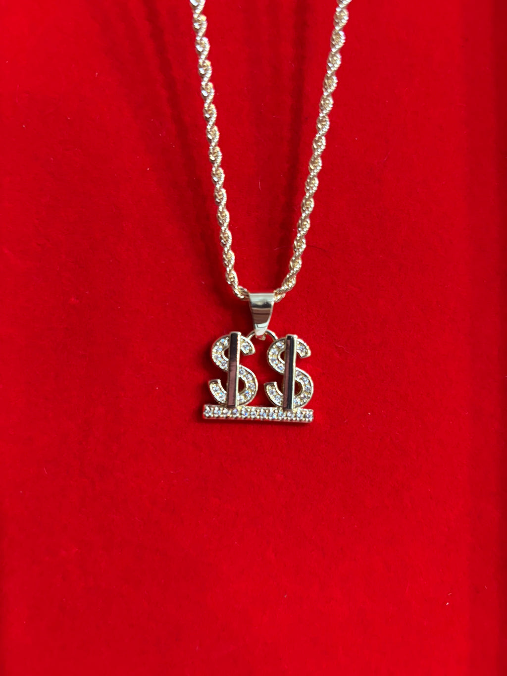 Double Dollar Bling Necklace