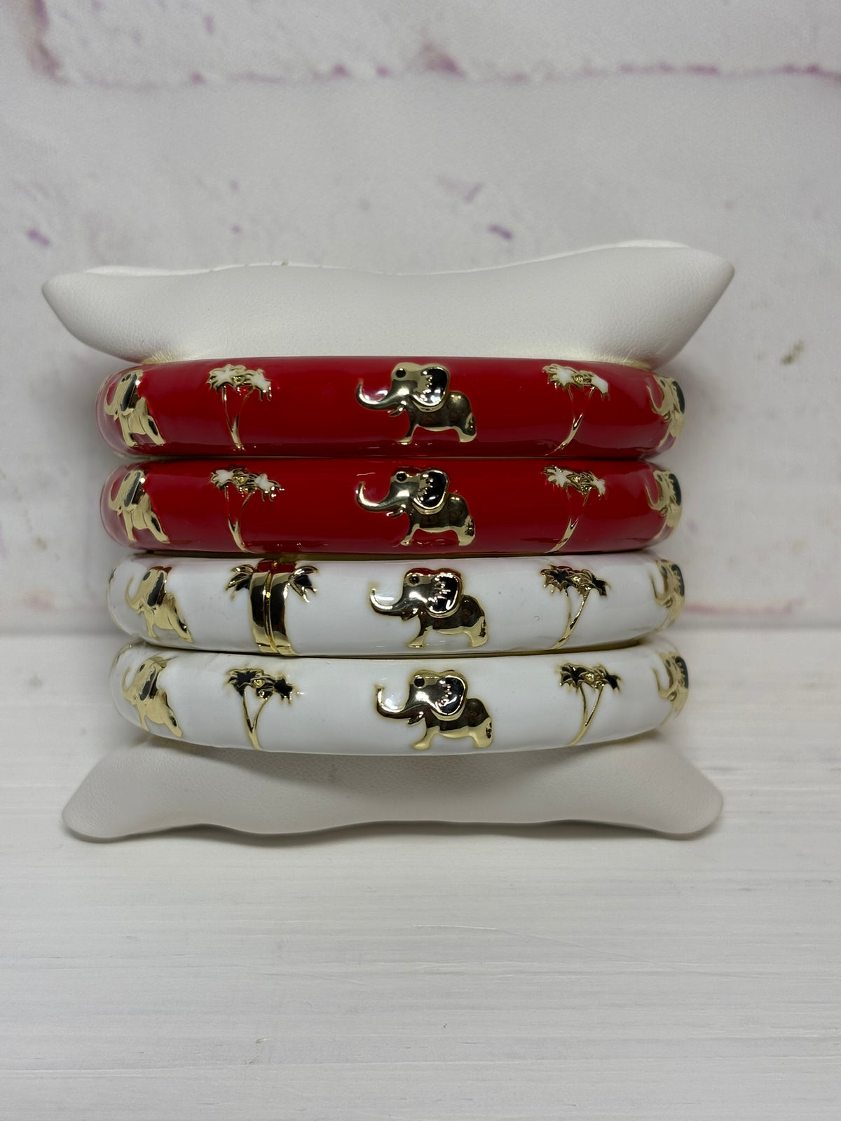 Elephant Hinged Bangle Bracelet