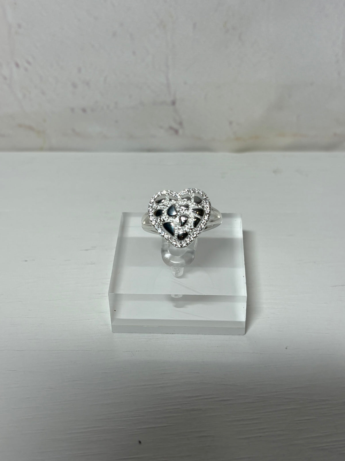 Silver Heart Nugget Ring