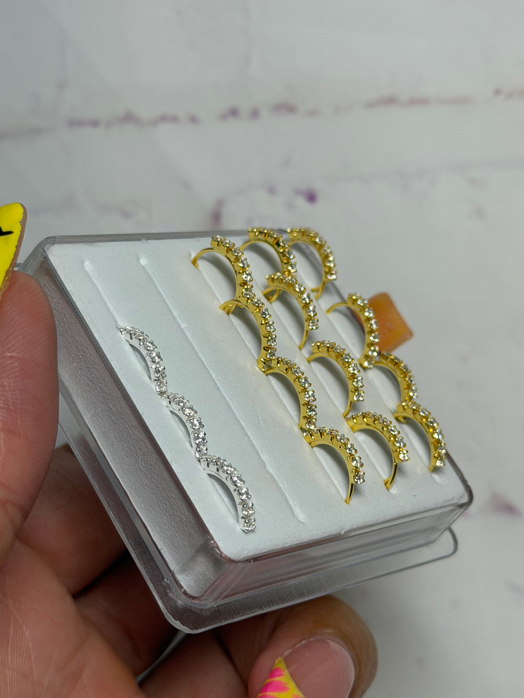 Silver Diamond Hoop